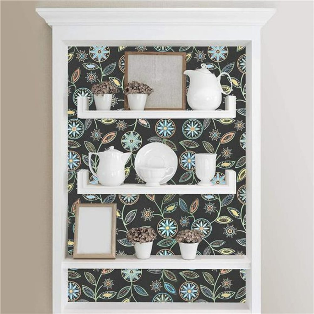Floral Wallpaper 17.7" x 78.7" Multicolor Floral Peel and Stick Wallpaper